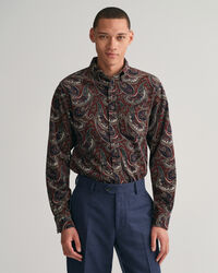 Camisa Regular Fit de pana con estampado de cachemir