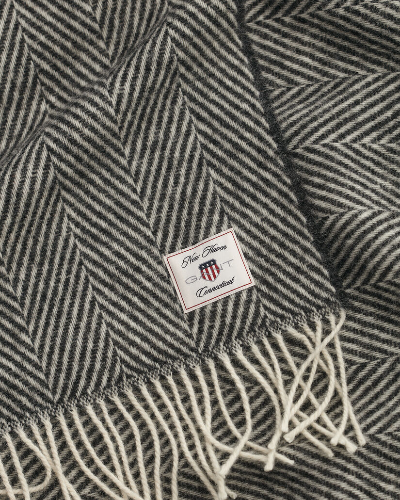 Colcha de lana con diseño de espiga