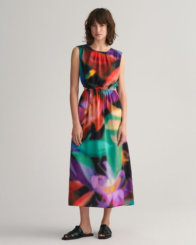 Vestido sin mangas con estampado de flores