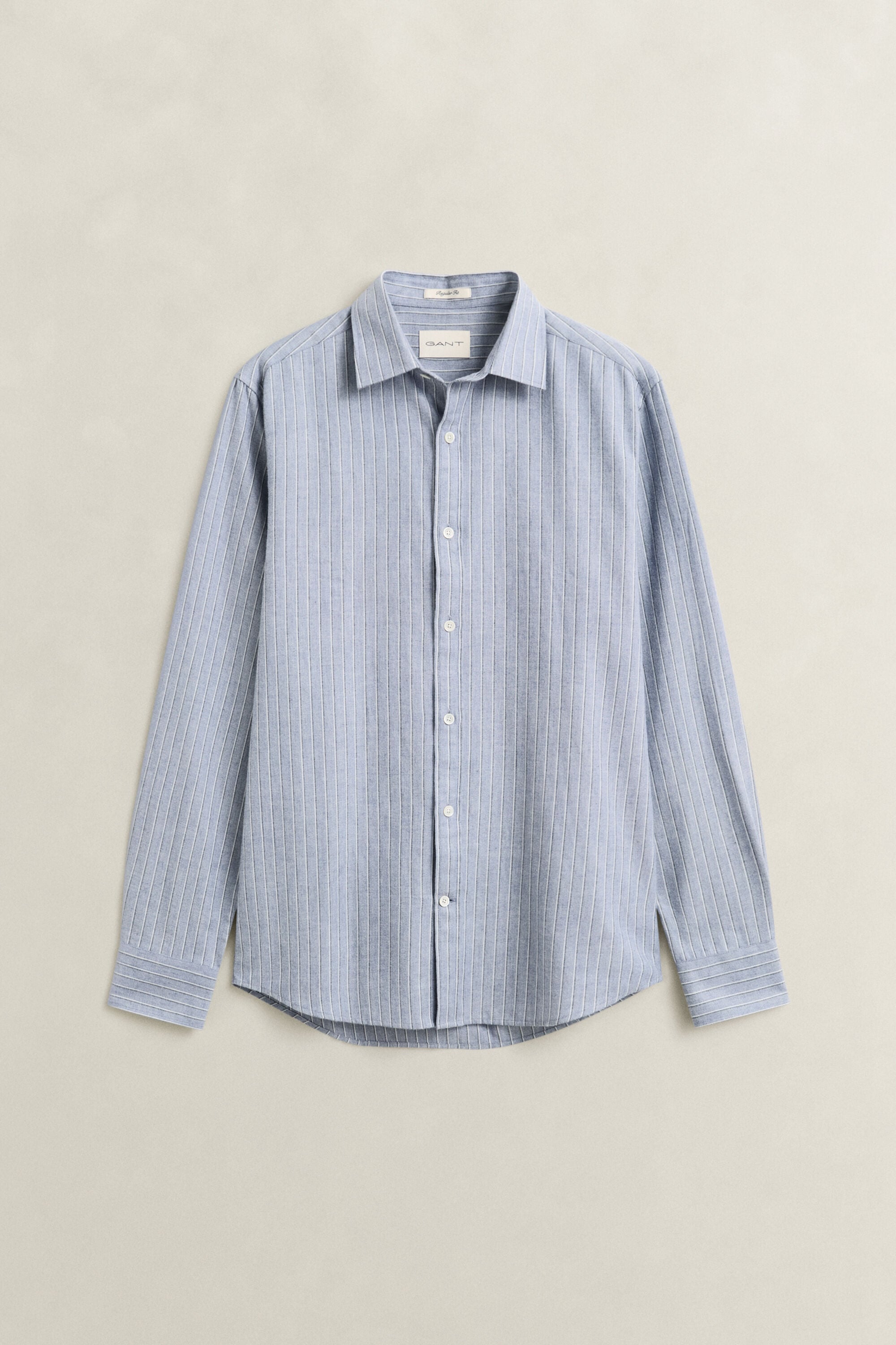 Camisa de franela jaspeada a rayas