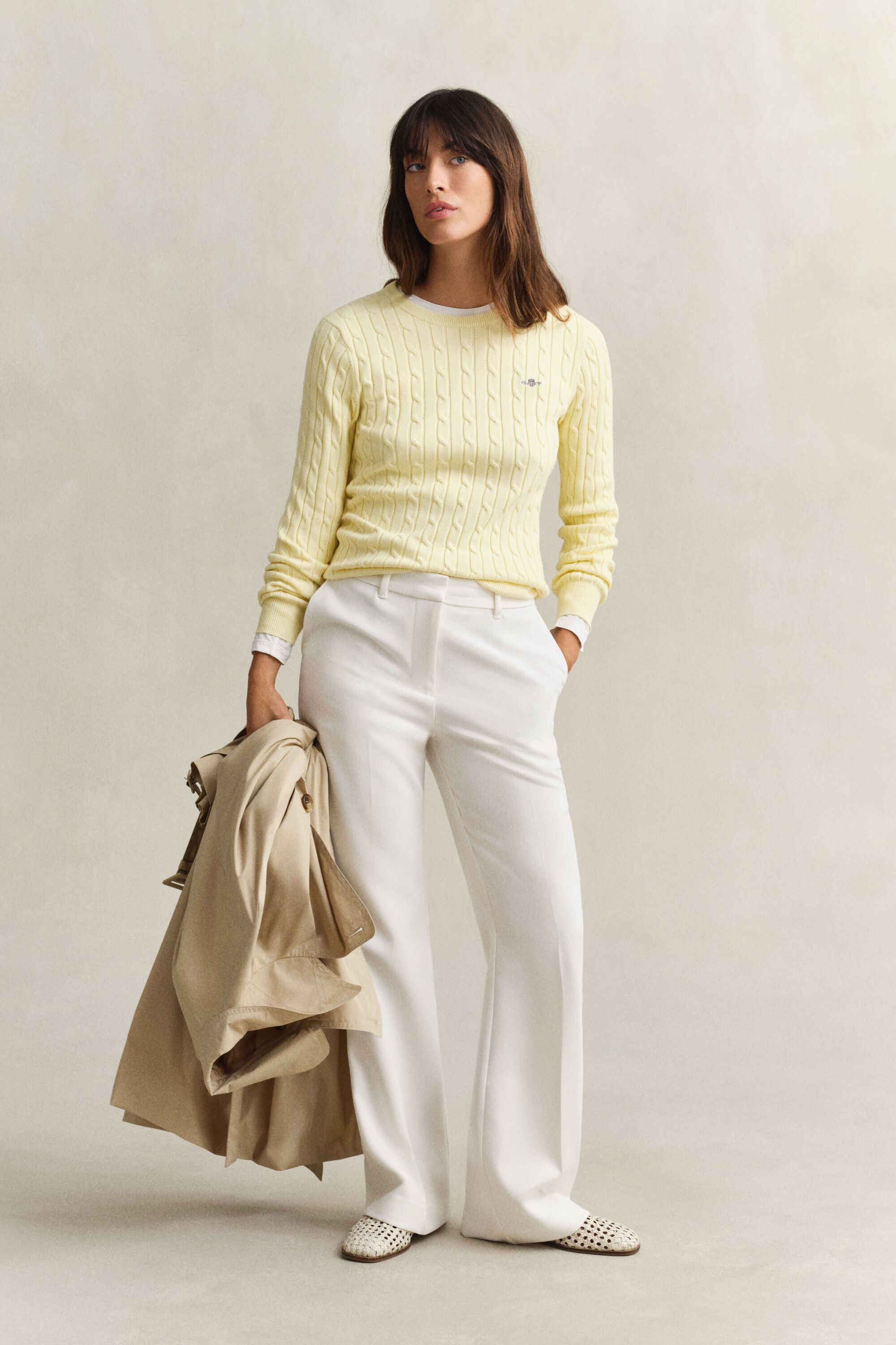 Jersey de cuello redondo y punto de ochos