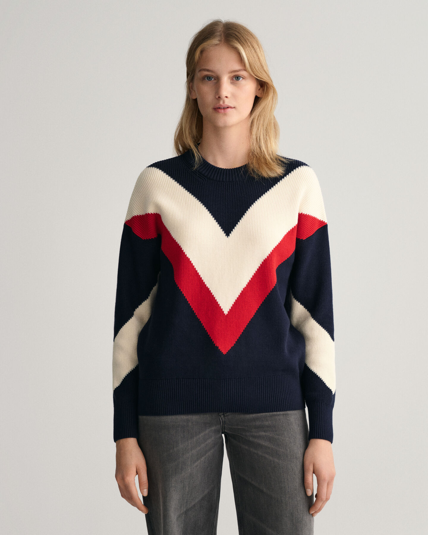 Jersey de cuello redondo con bloques de color