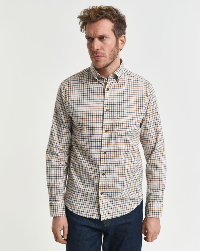 Camisa Regular Fit de sarga a cuadros Tattersall