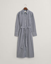 Vestido camisero de popelina a rayas