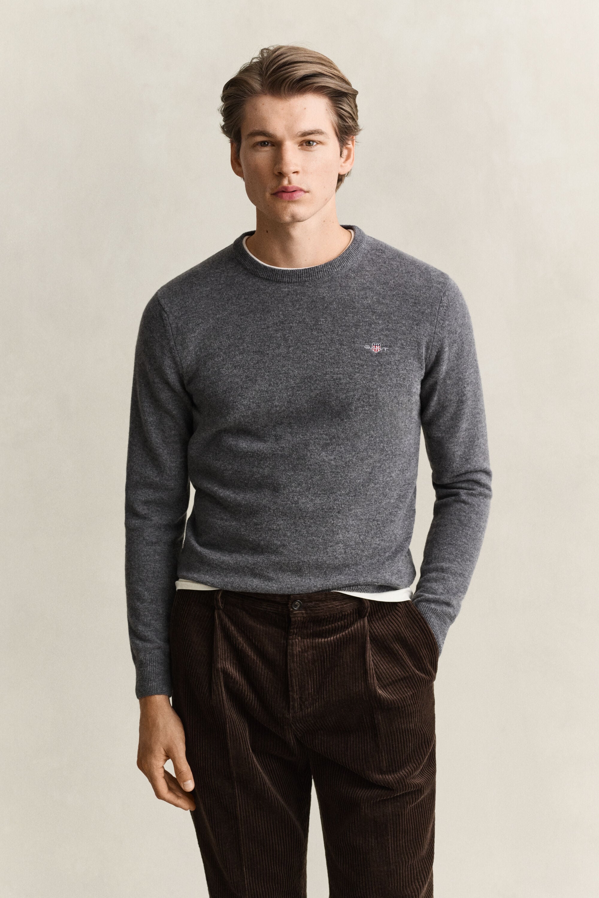 Jersey de lana de oveja con cuello redondo