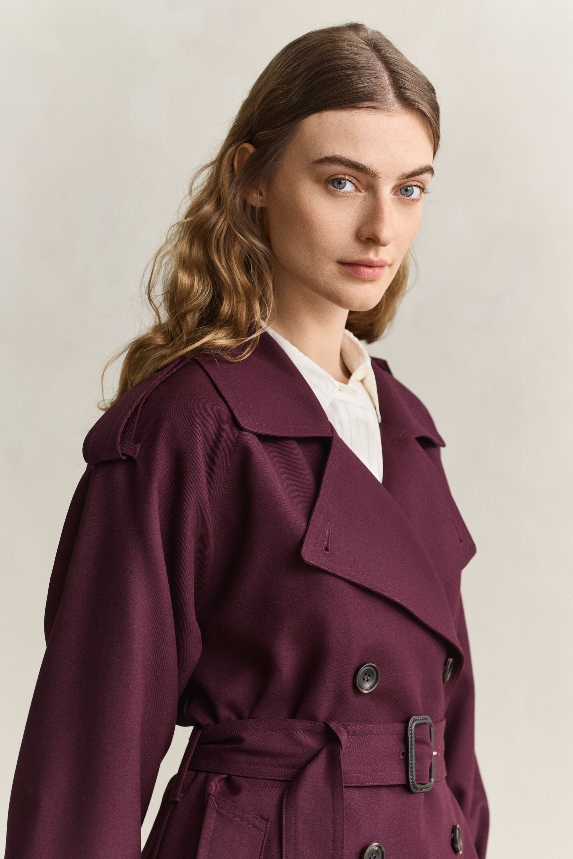 Gabardina en mezcla de lana