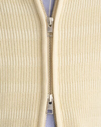 C&aacute;rdigan de algod&oacute;n a rayas con cremallera y textura