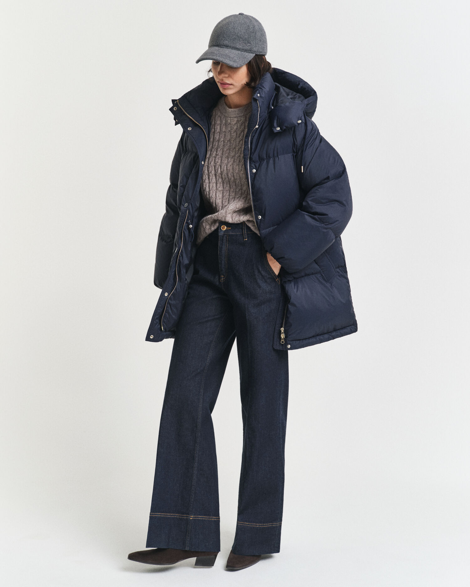 Chaqueta de plumón y largo medio