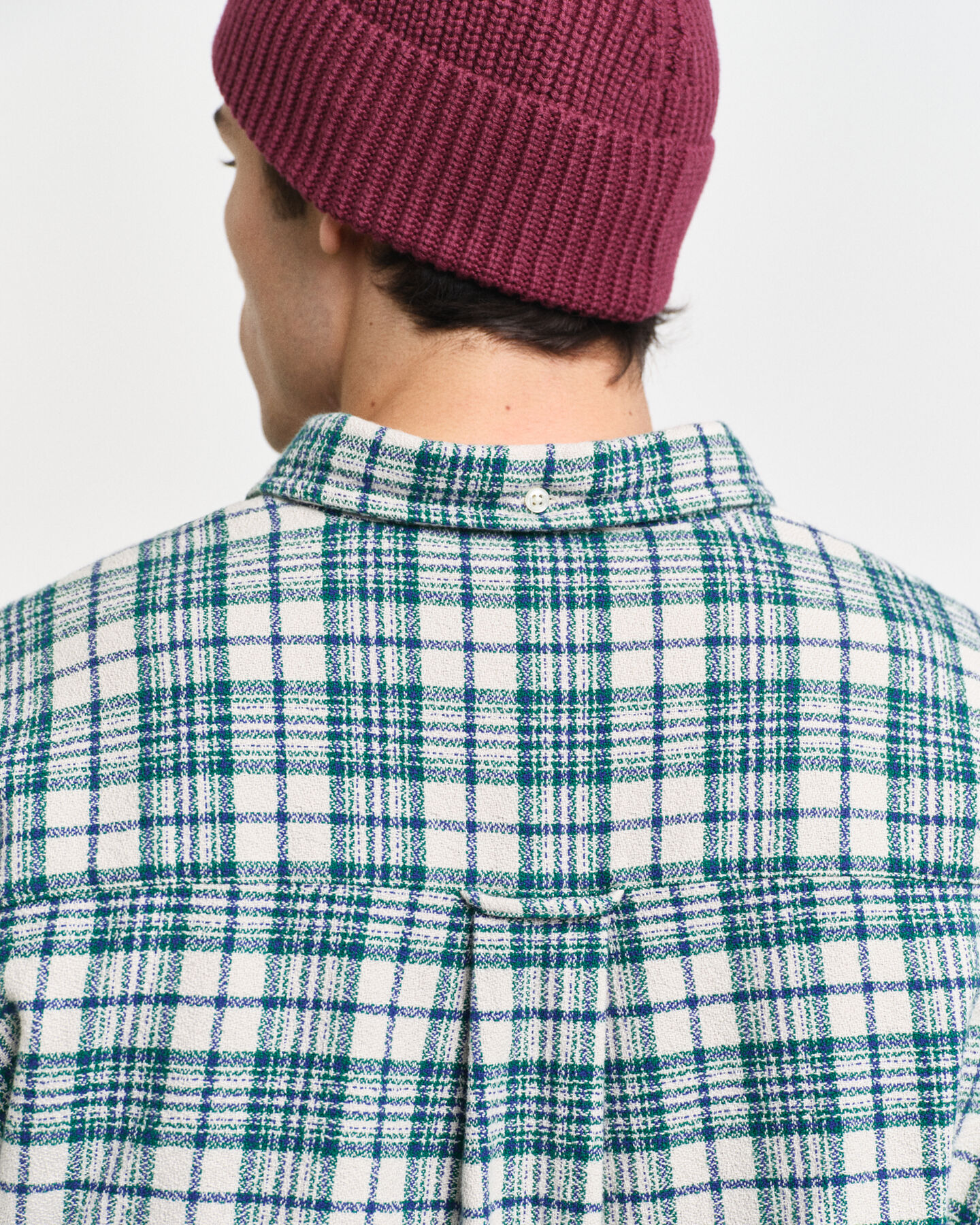 Camisa extragrande de cuadros con textura