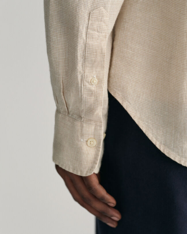 Camisa Slim Fit de lino Houndstooth