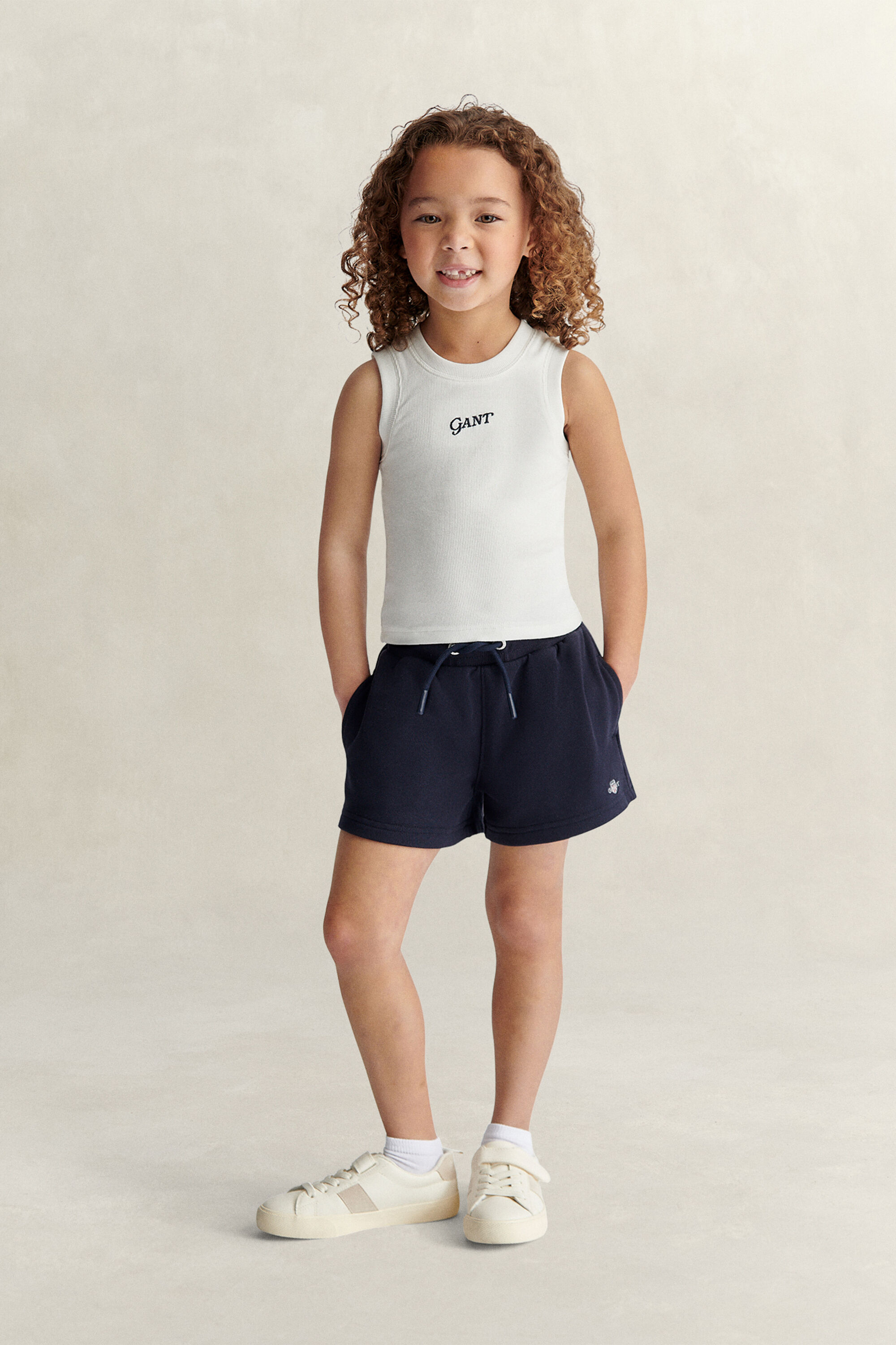 Camiseta de tirantes acanalada con logotipo Girls