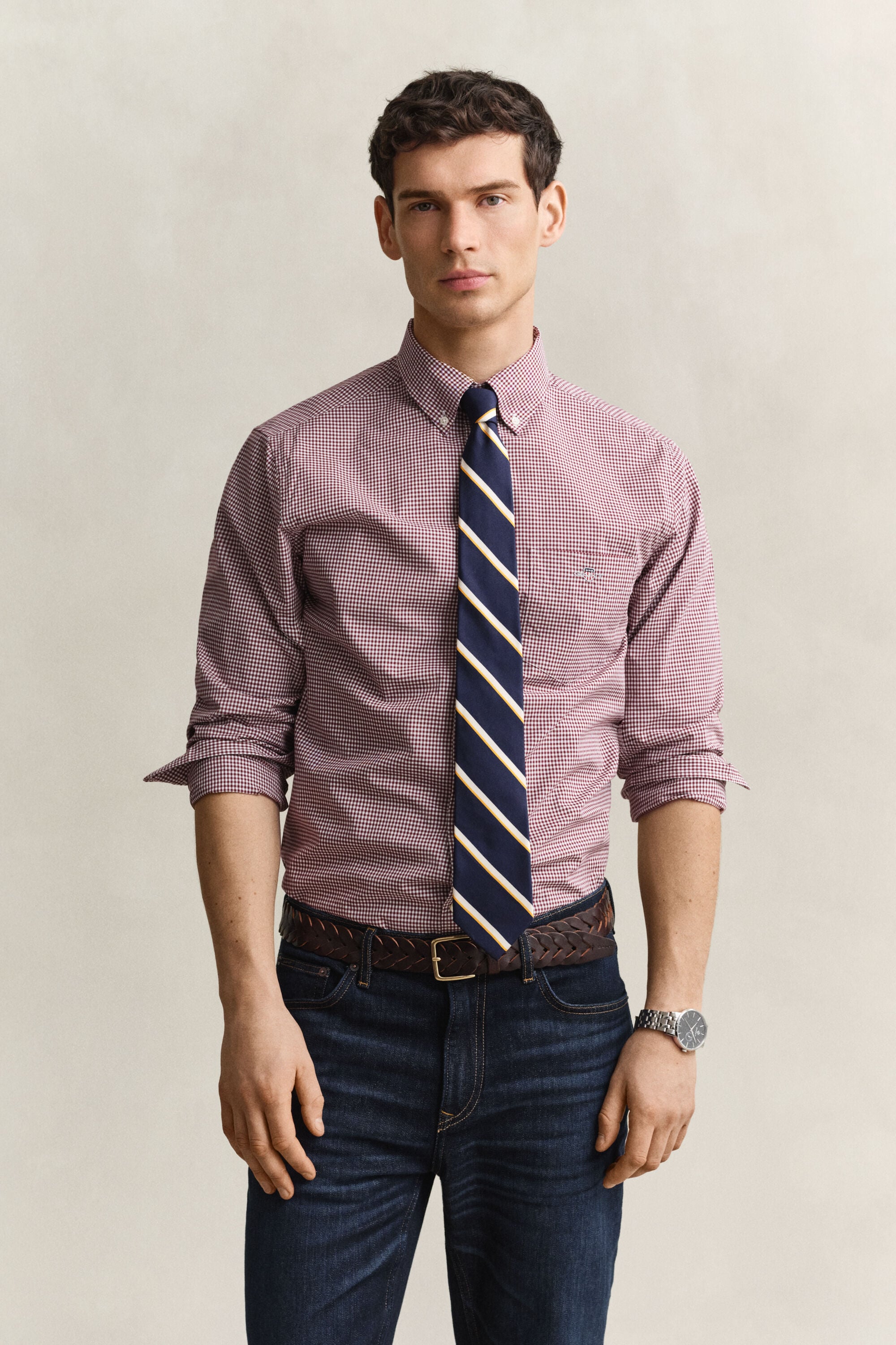 Camisa clásica de popelina de cuadros Vichy