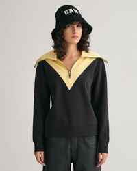 Sudadera con media cremallera y bloques de color