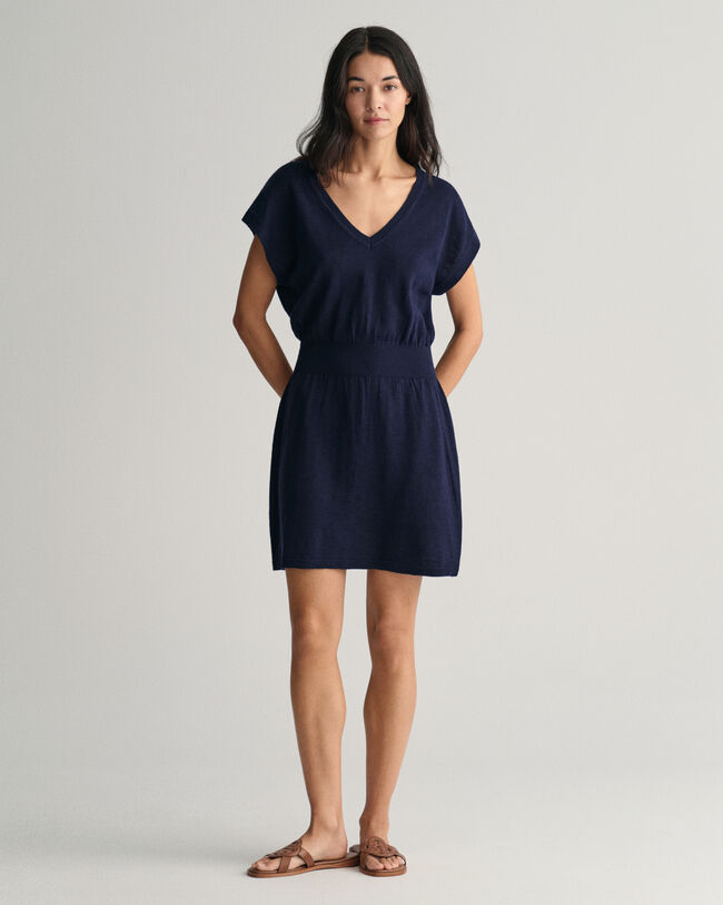 Vestido en mezcla de lino