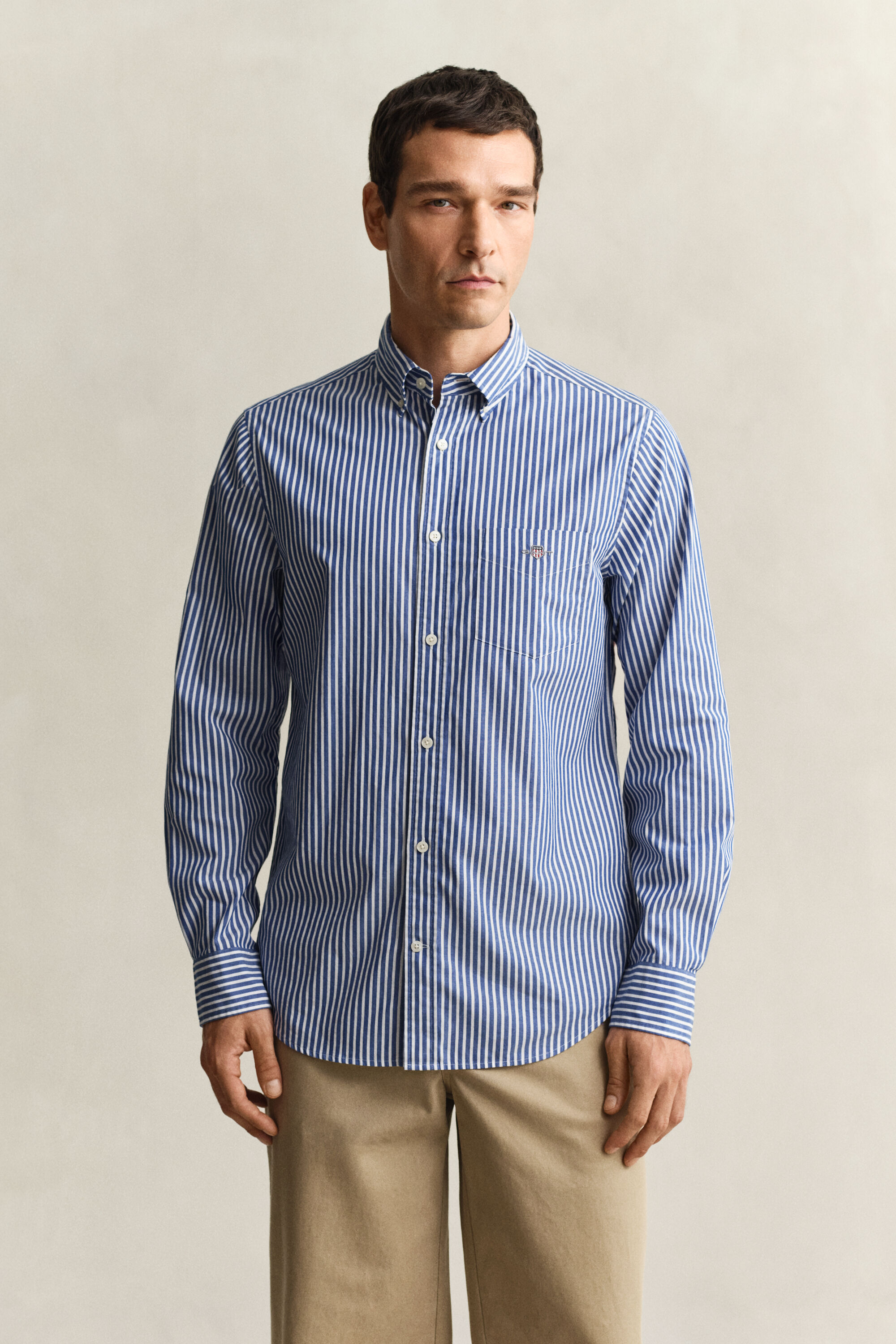 Camisa clásica de popelina a rayas
