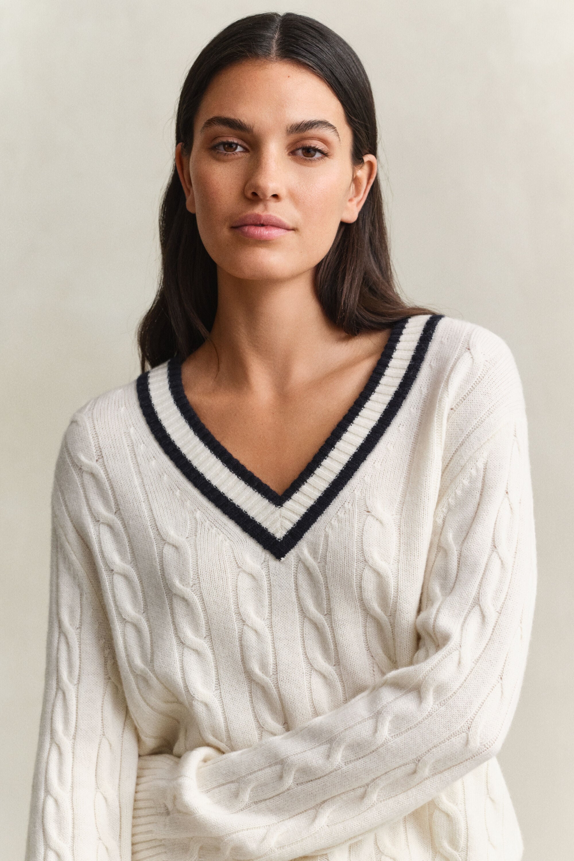 Jersey de punto de ochos de lana merino