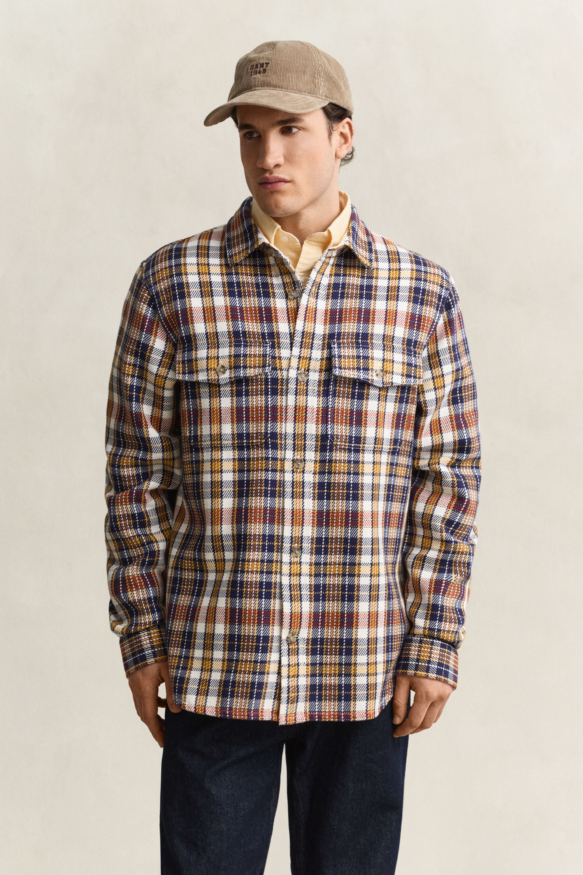 Sobrecamisa de sarga a cuadros