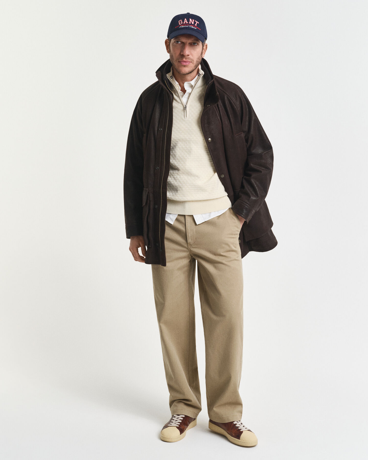 Jersey con media cremallera y microtextura