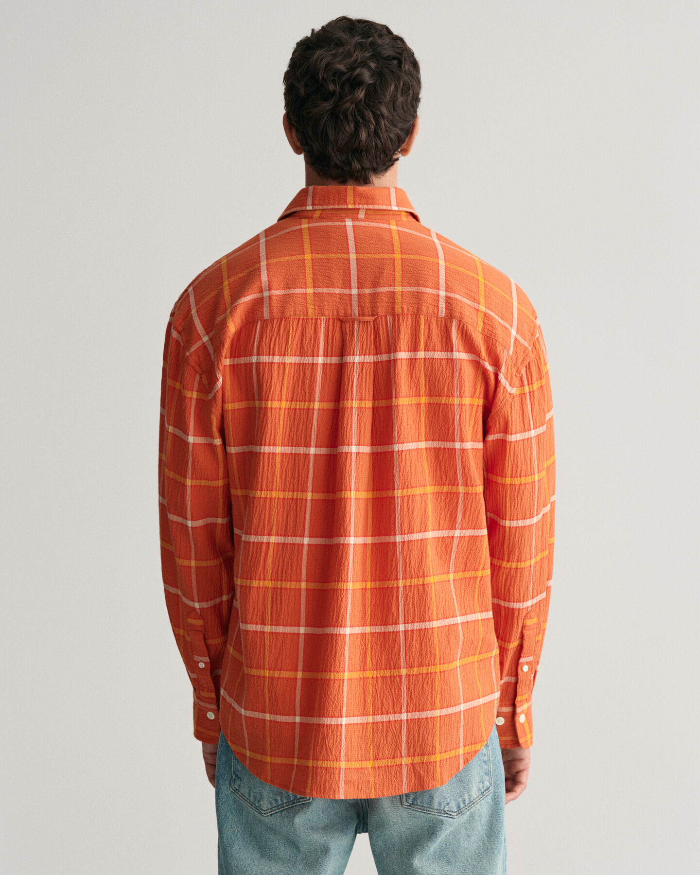 Camisa extragrande de cuadros con textura