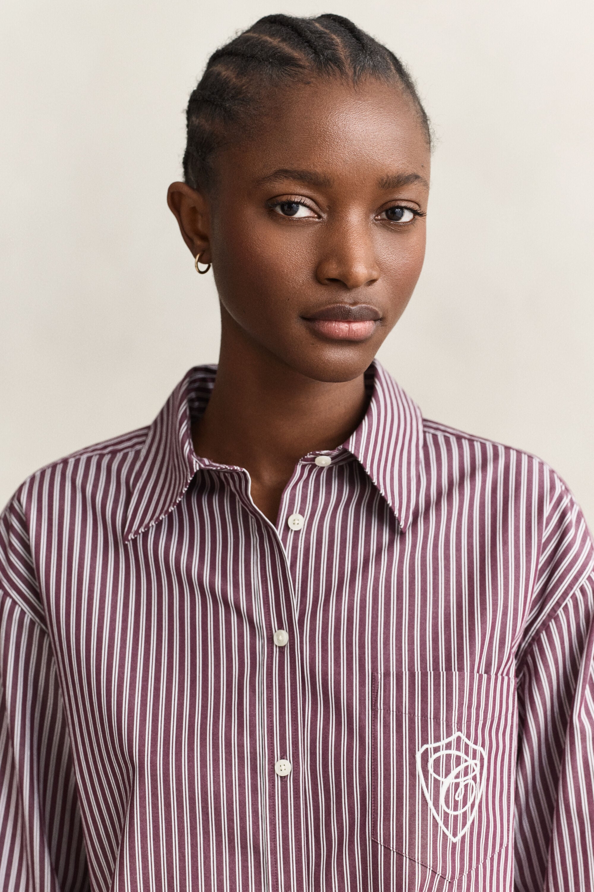 Camisa Relaxed Fit clásica de popelina a rayas