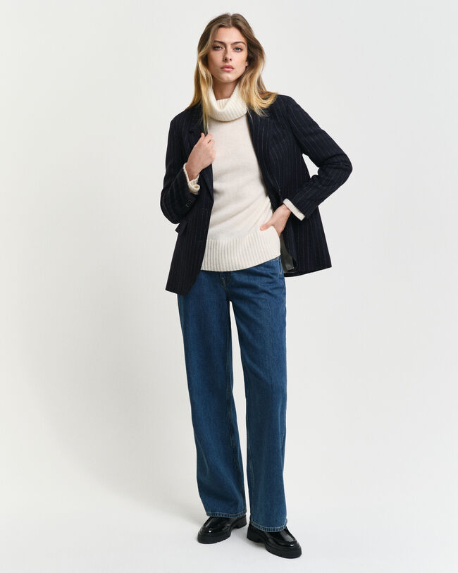 Jersey de cachemir con cuello de cisne