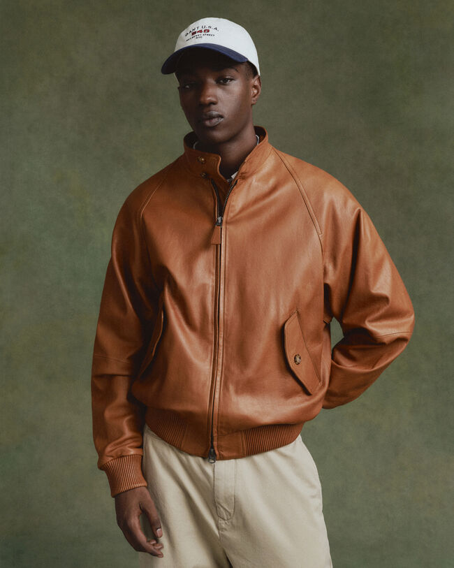 Cazadora Harrington de piel