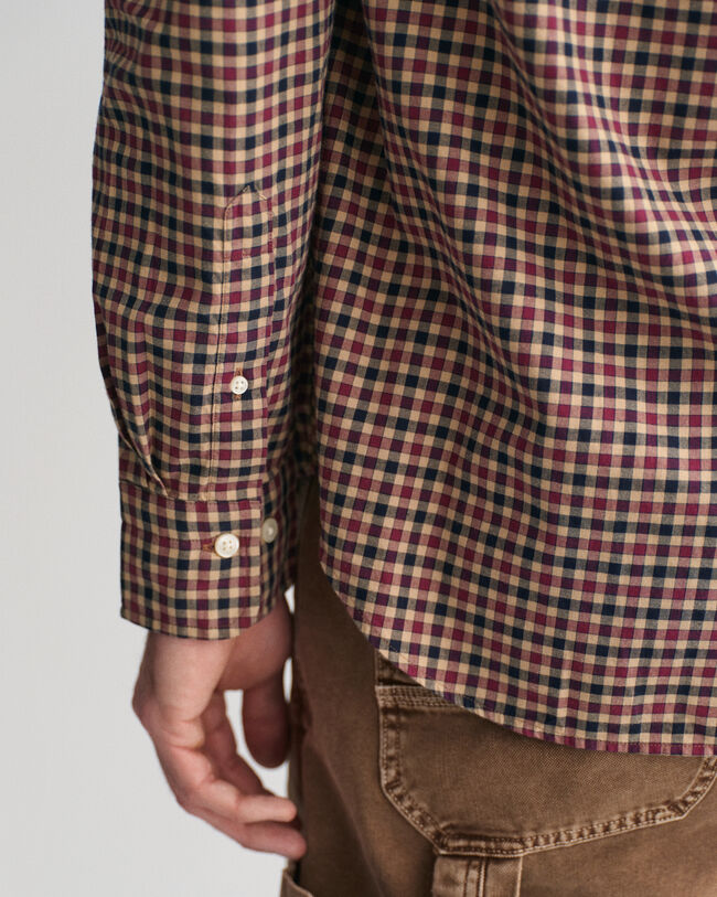 Camisa Regular Fit de sarga ligera a cuadros Vichy