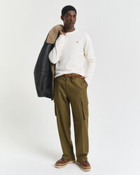 Jersey de cuello redondo en lana de oveja muy fina