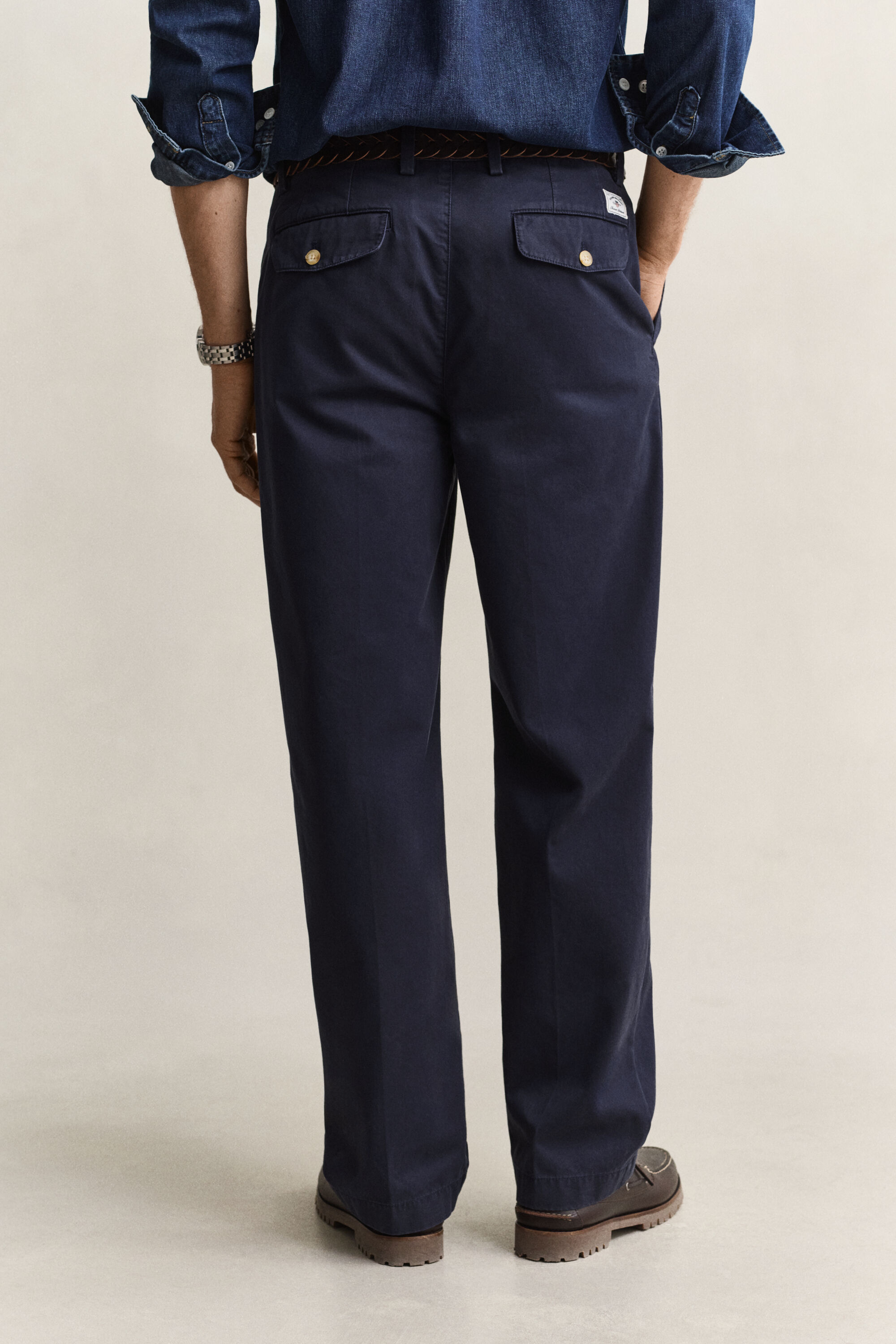 Pantalones chinos de sarga de algodón