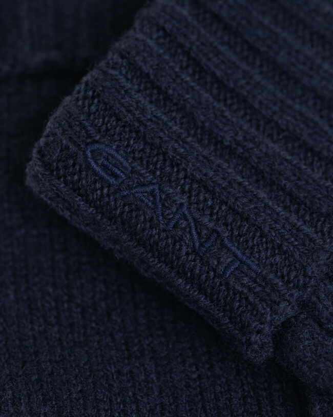 Guantes de lana en punto de ochos