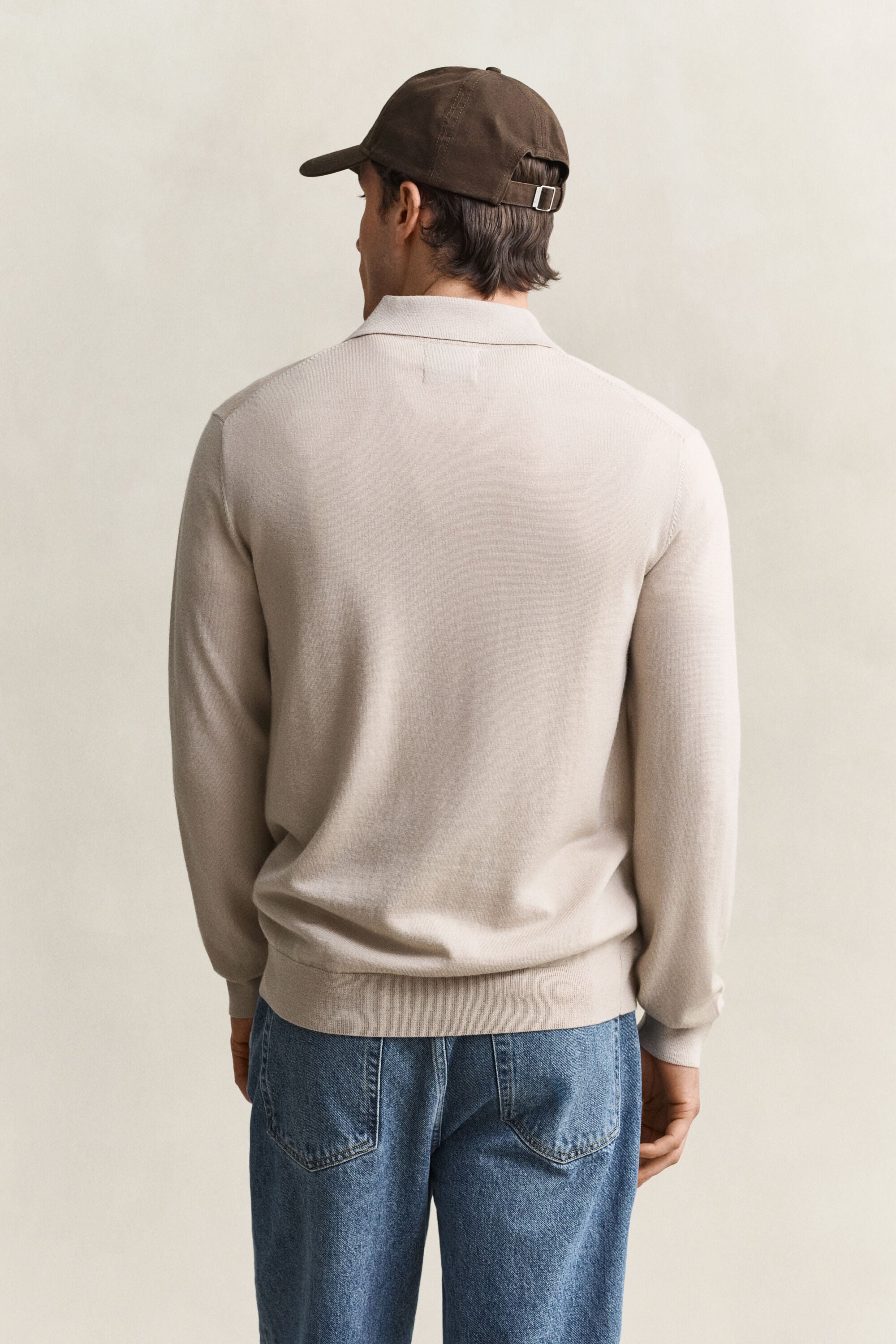 Jersey tipo polo de lana merino extrafina