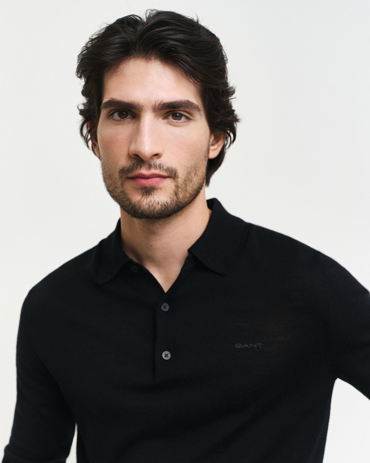 Jersey tipo polo de lana merino extrafina