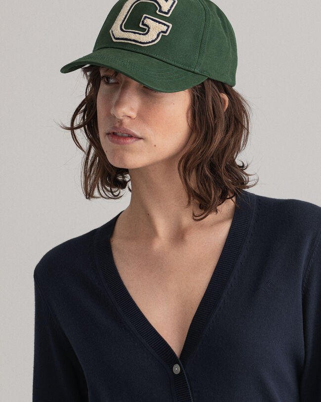 Cárdigan con cuello de pico en algodón ligero