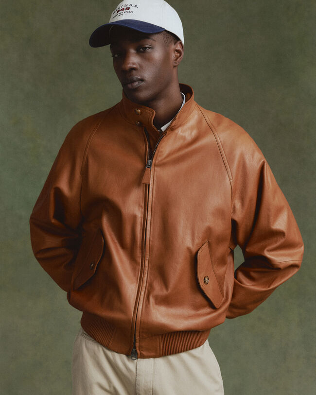 Cazadora Harrington de piel