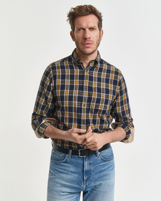 Camisa Regular Fit de franela Windblown a cuadros