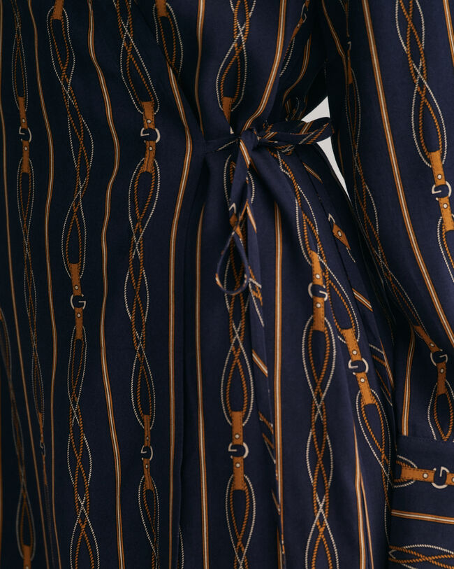 Vestido cruzado de rayas Regular Fit Rope