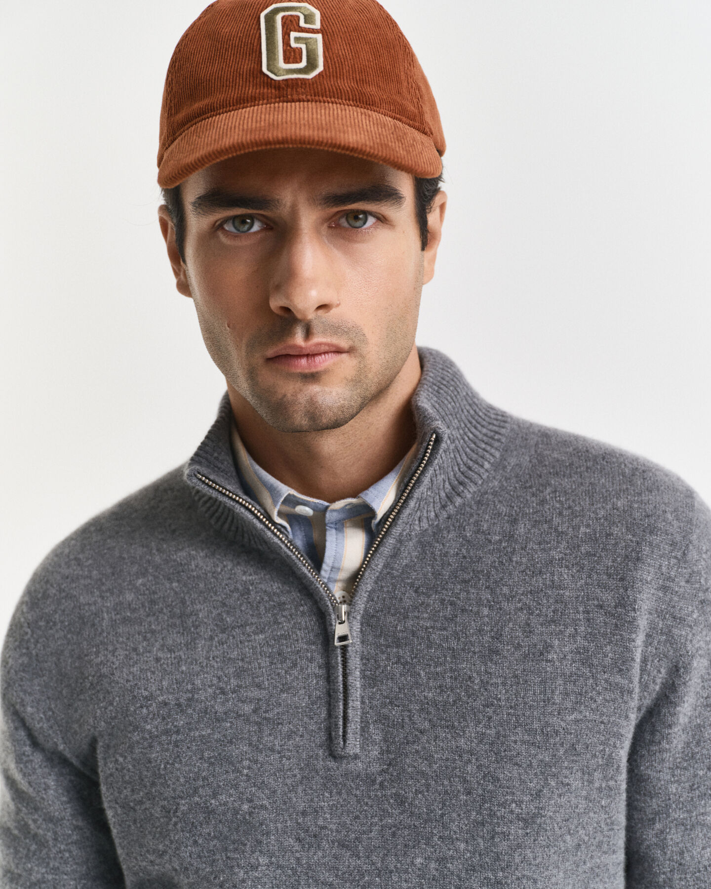 Jersey de cachemir con media cremallera