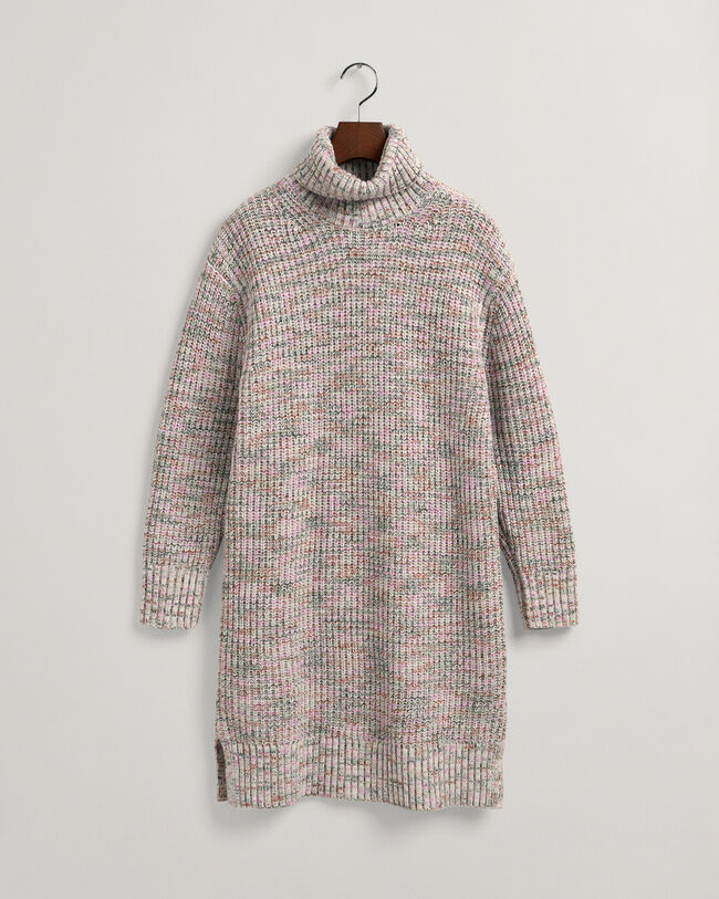 Vestido multicolor con cuello vuelto