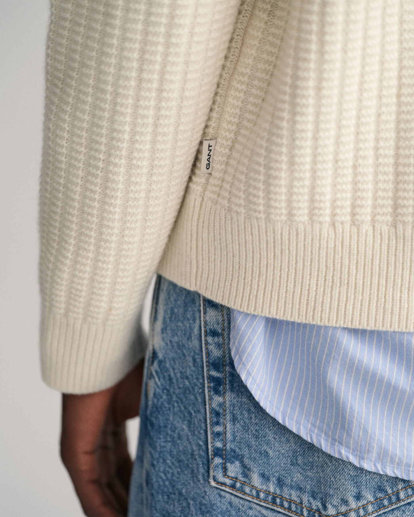 Jersey de cuello redondo con textura