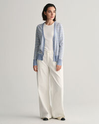 C&aacute;rdigan a rayas de punto fino