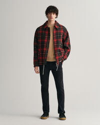 Jersey de cuello redondo y punto de ochos en lana de oveja