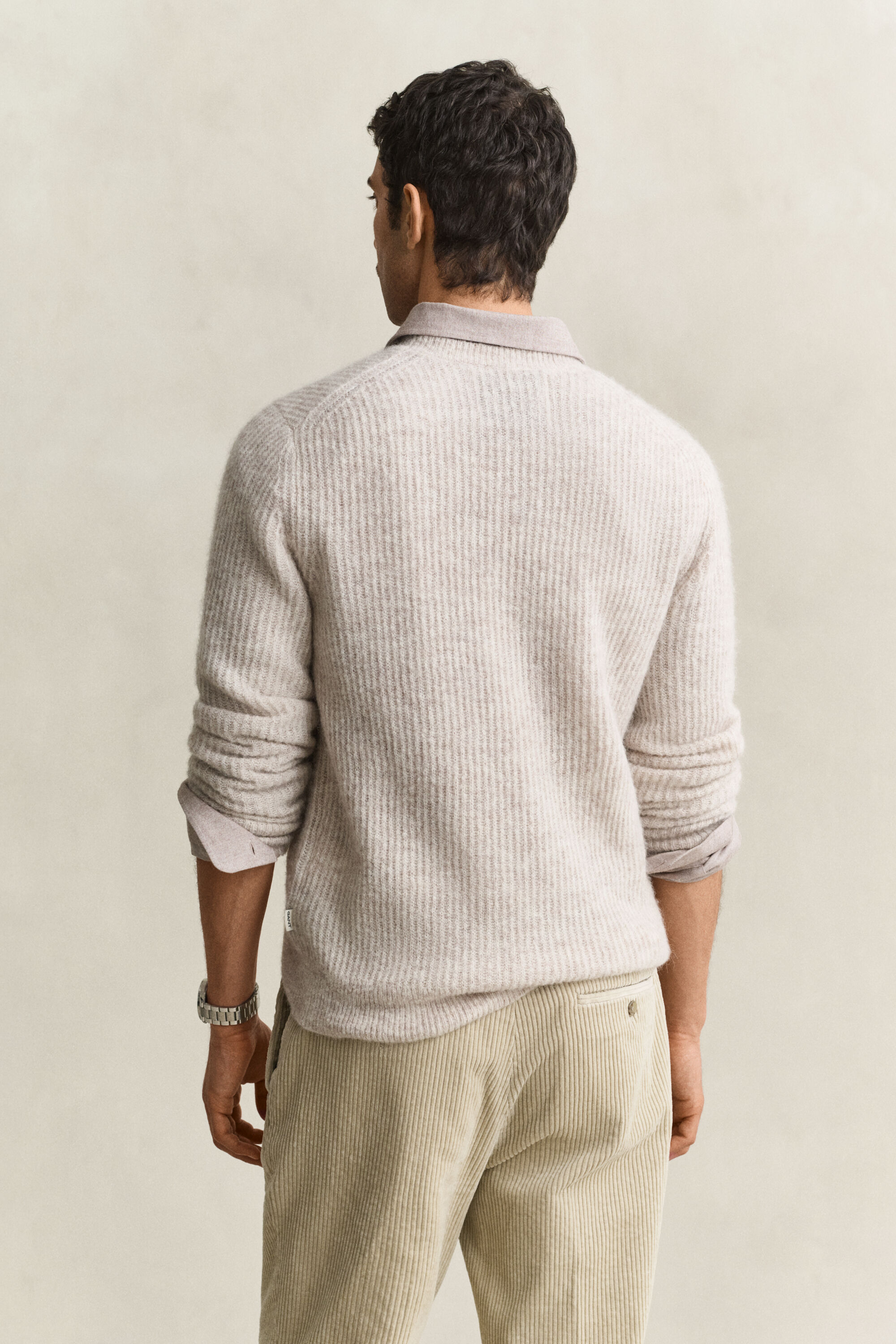 Jersey de cuello redondo en mezcla de lana de alpaca