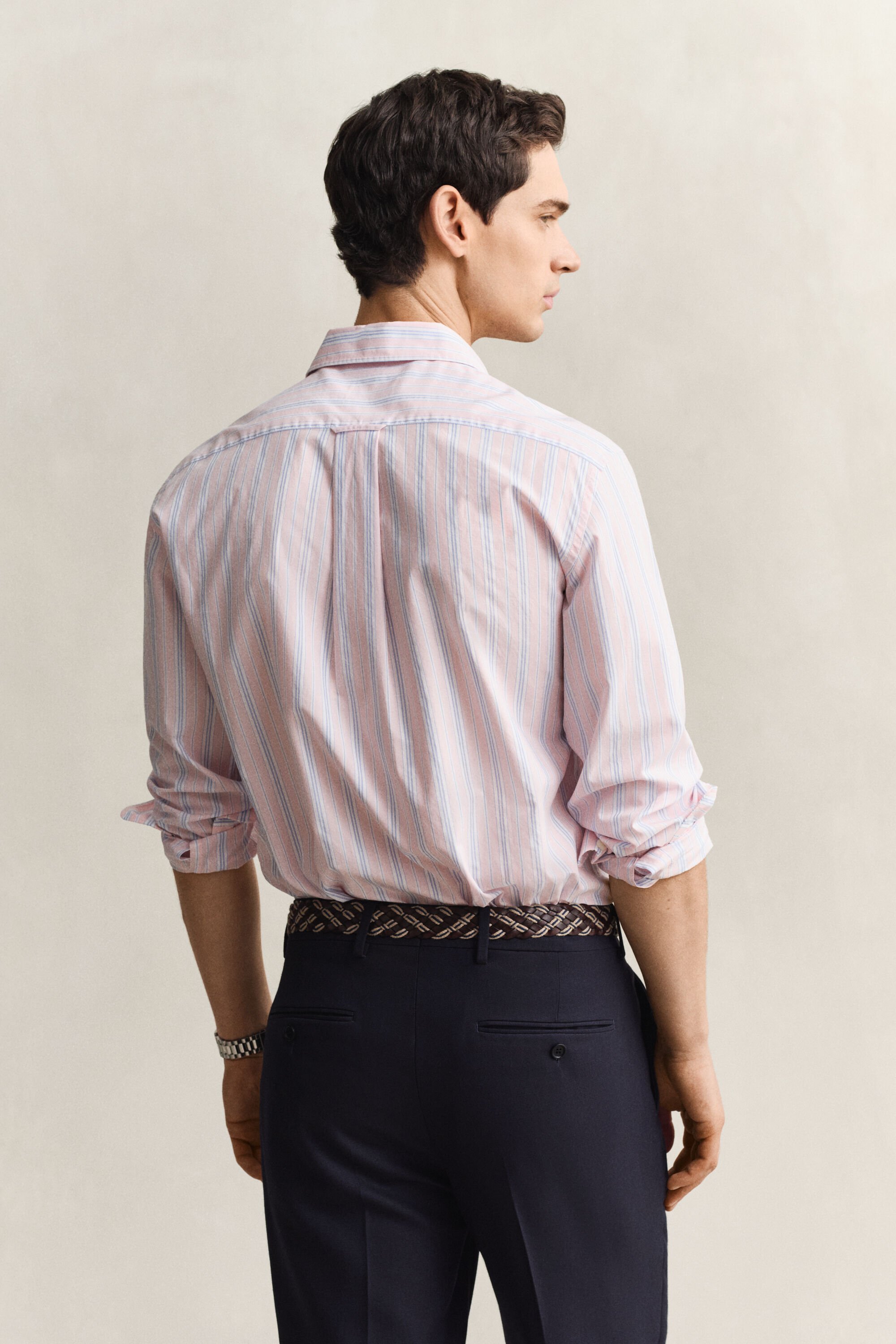 Camisa Regular Fit con textura labrada de rayas