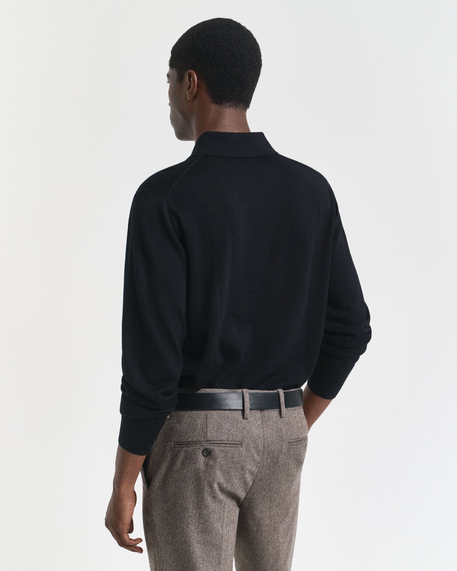 Jersey tipo polo de lana merino extrafina