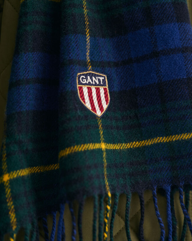 Bufanda de lana tejida a cuadros