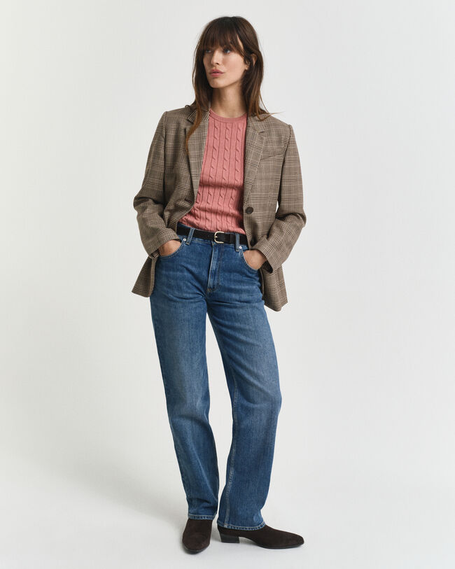 Jersey de punto de ochos en algodón elástico