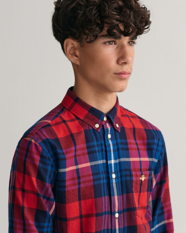 Camisa de franela a cuadros escoceses Teen Boys