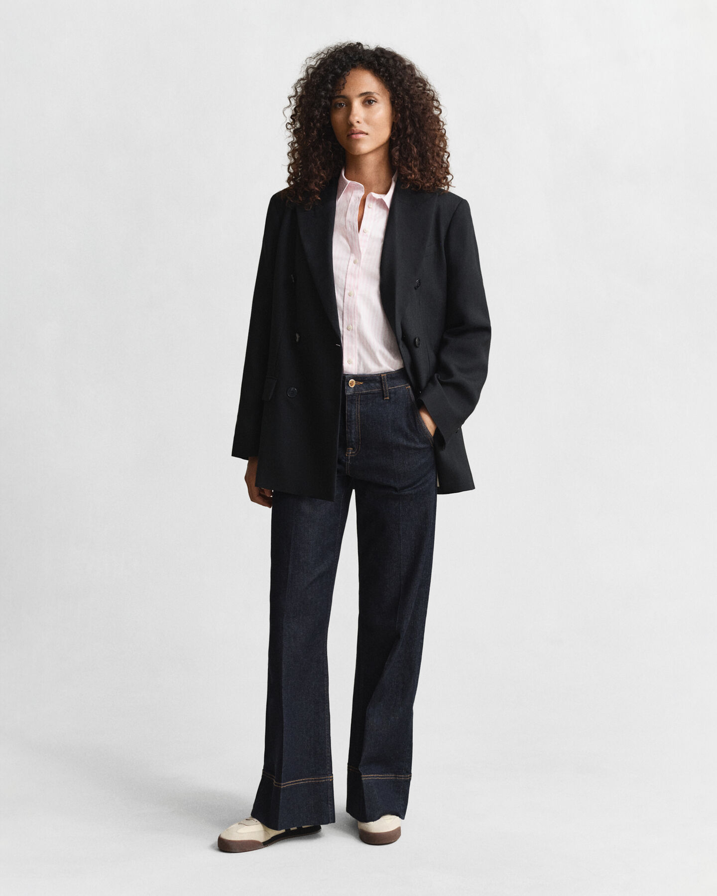 Camisa Regular Fit clásica de popelina a rayas