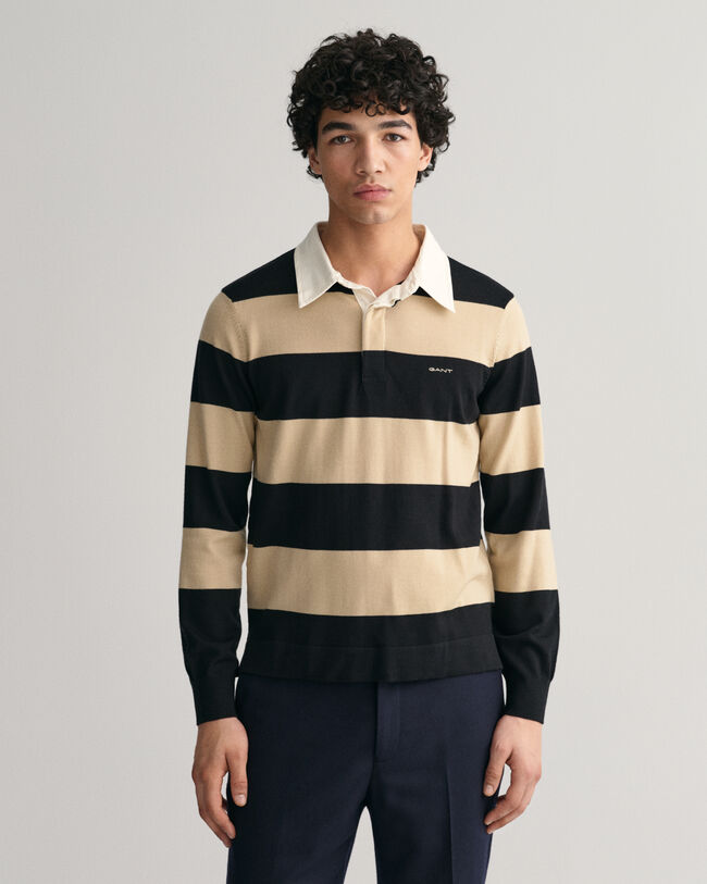 Rugger de lana merino de rayas anchas