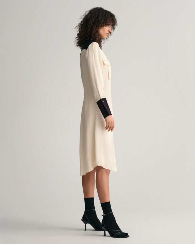 Vestido camisero con bloques de color